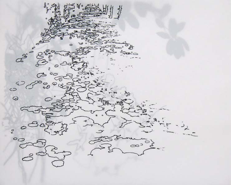 Senza titolo, 2008, inchiostro di china su carta, 38,5 x 48,5 cm.