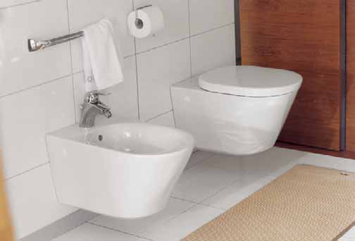 Tonic_Impaginato 18-10-2004 11:49 Pagina 4 Bidet e vaso Eleganza sospesa: bidet e vaso della linea Tonic a fissaggio invisibile, con tutti gli accessori coordinati.