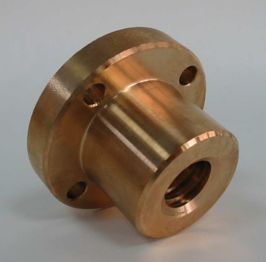 Chiocciole flangiate Flanged nuts Materiale: Bronzo Material: Bronze Codice FRNCI (FRNCI code) B B B B B B - Tr8x 0 8 0 8 φ 7 X -08 Tr0x 0 8