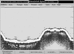 75 75 75 Per aprire il menu Fishfinder setup: 1. Attivare una finestra fishfinder. 2. Tenere premuto il tasto PAGE/MENU. 3. Selezionare Fishfinder Setup.