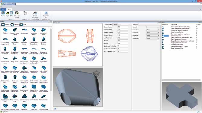 HVAC è uno strumento versalite alle esigenze dei progettisti di canaleria. Unfold in real time Libellula.HVAC permette la visualizzazione dello sviluppo in piano della figura parametrica in real time.