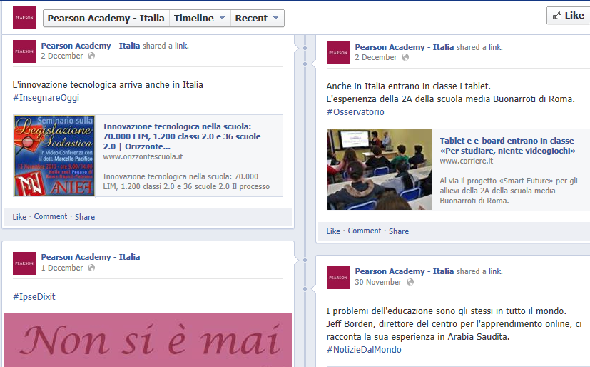 Pearson Academy su Facebook Se avete suggerimenti o suggestioni che volete