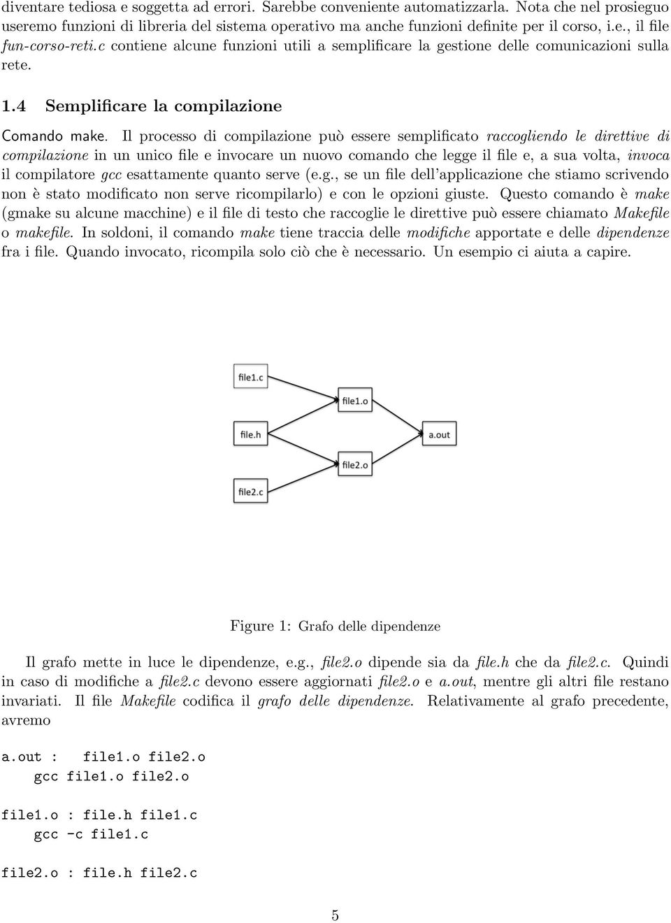 Il processo di compilazione può essere semplificato raccogliendo le direttive di compilazione in un unico file e invocare un nuovo comando che legge il file e, a sua volta, invoca il compilatore gcc