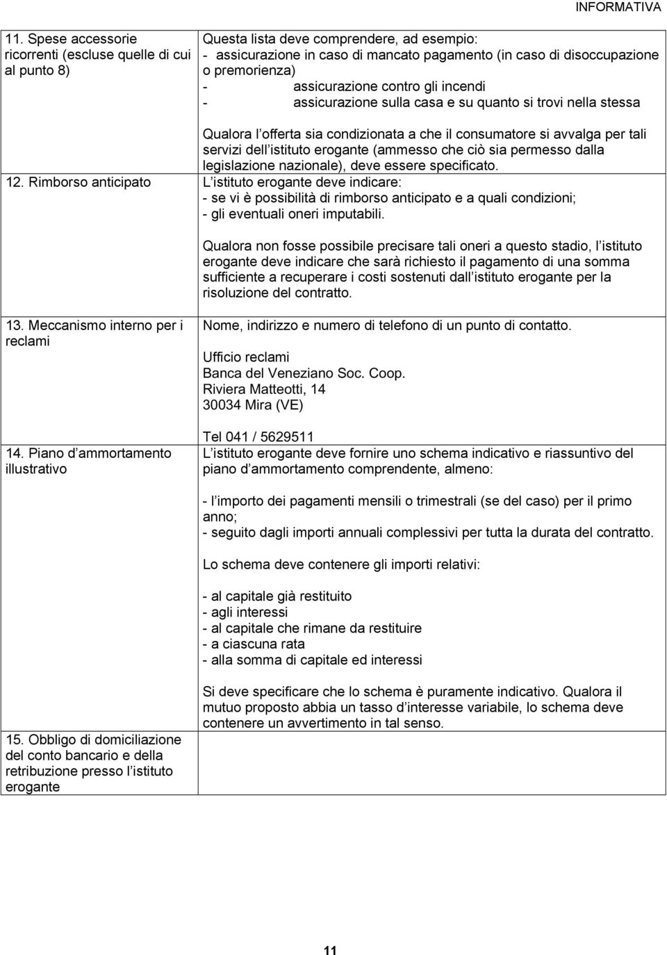 erogante (ammesso che ciò sia permesso dalla legislazione nazionale), deve essere specificato. 12.