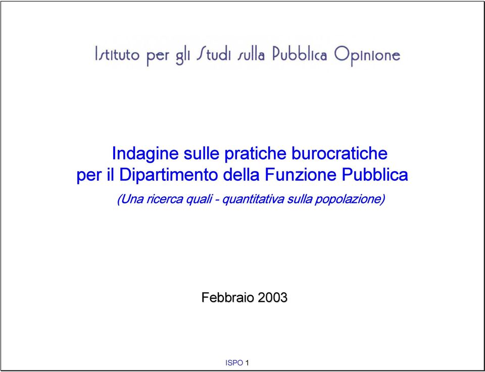 Pubblica (Una ricerca quali -