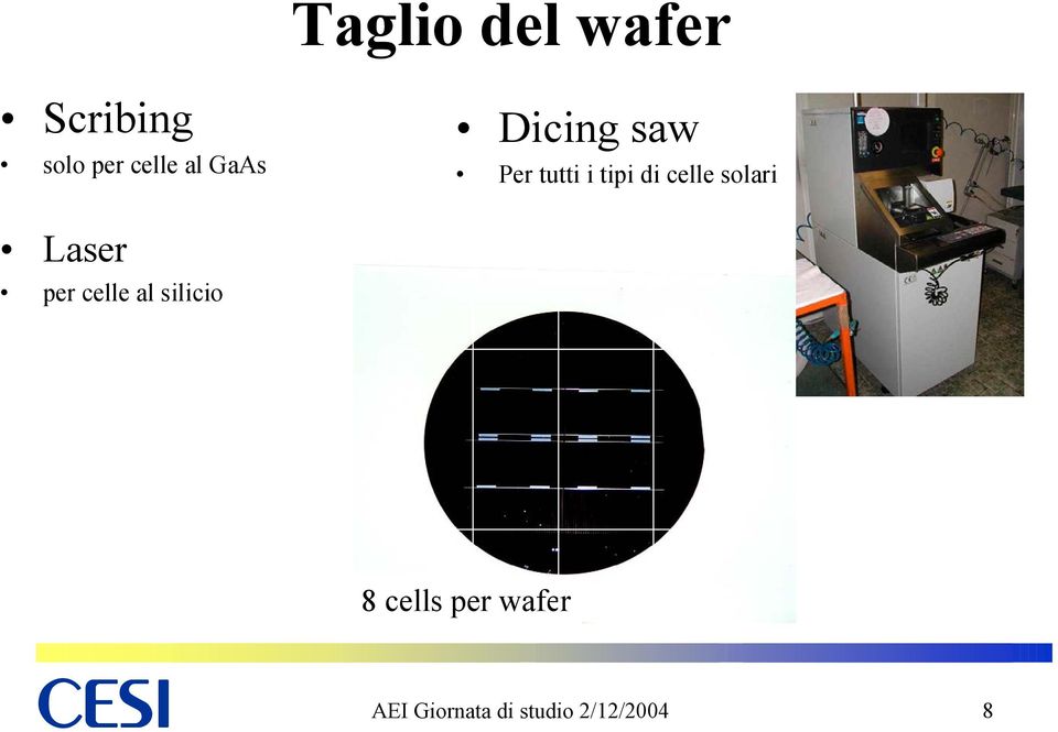 celle solari Laser per celle al silicio 8