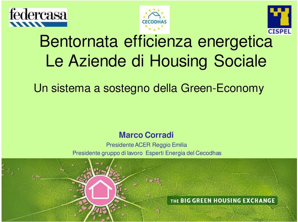 Green-Economy Marco Corradi Presidente ACER Reggio