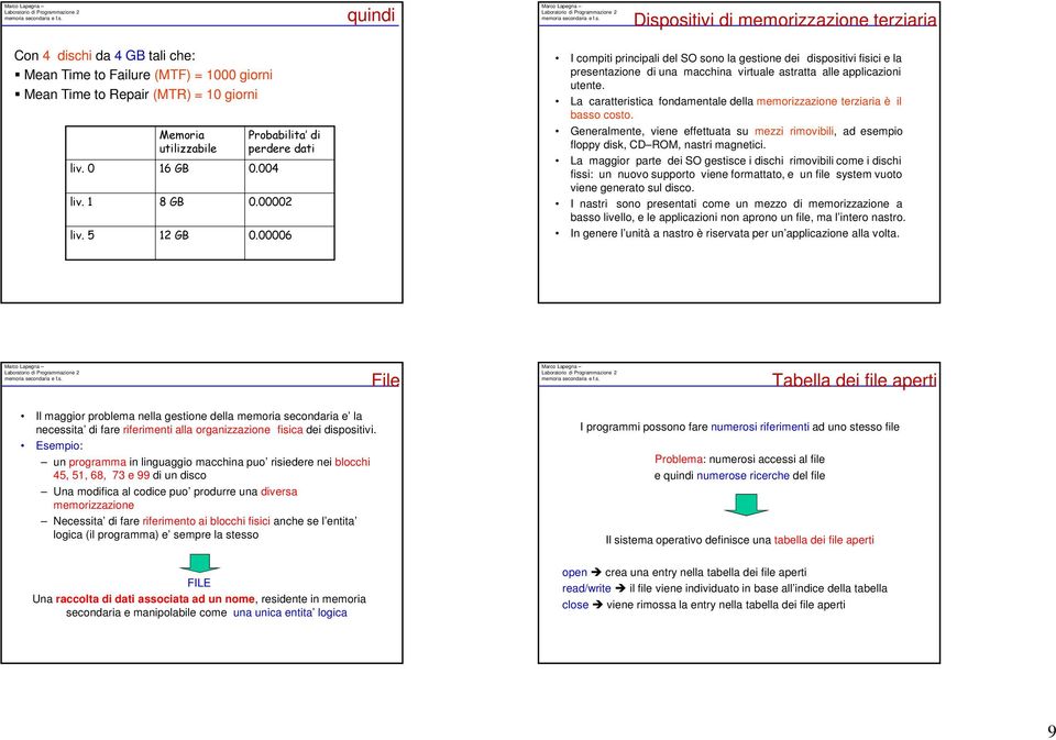 00006 I compiti principali del SO sono la gestione dei dispositivi fisici e la presentazione di una macchina virtuale astratta alle applicazioni utente.