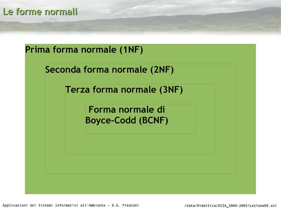 normale (2NF) Terza forma