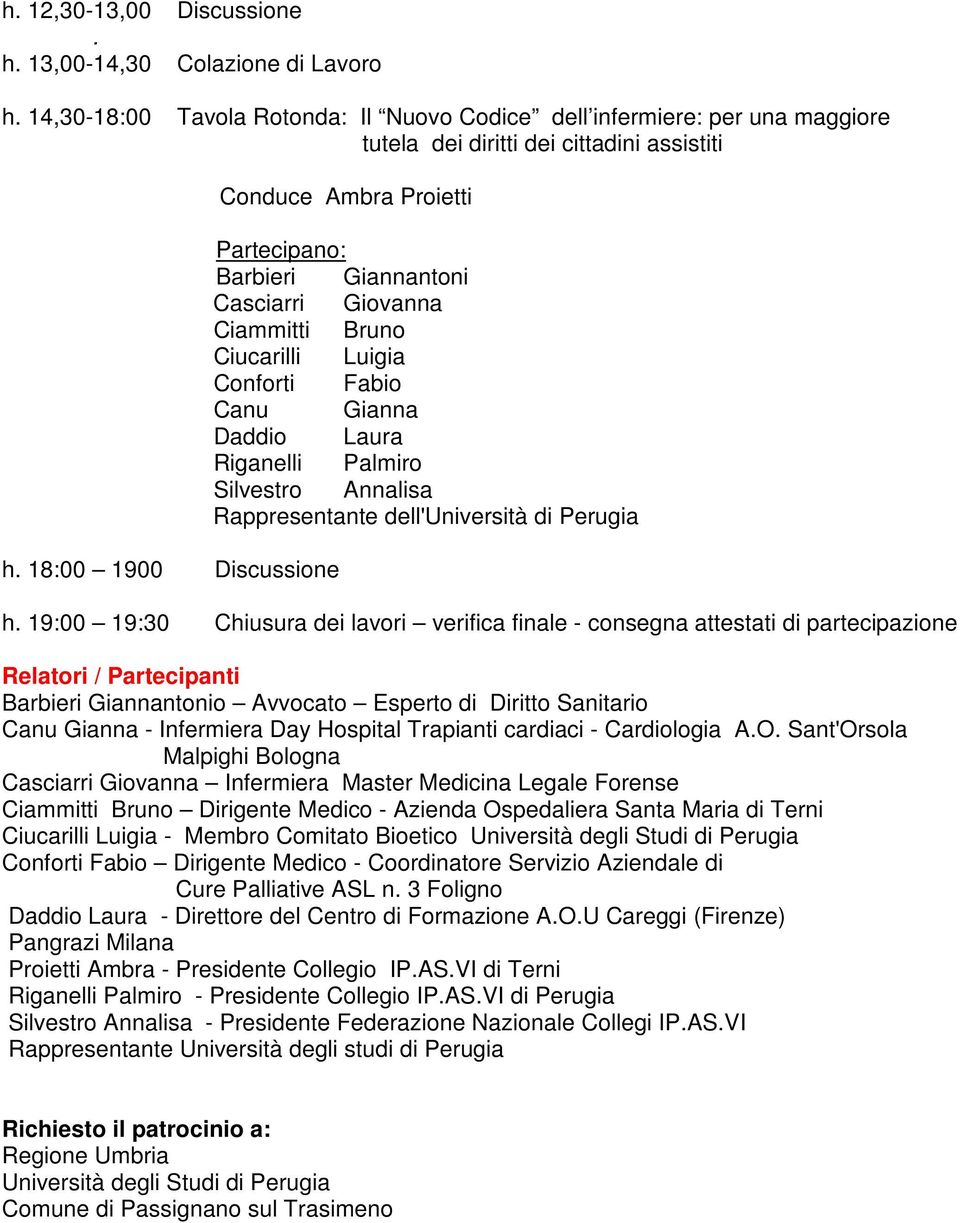 Silvestro Annalisa Rappresentante dell'università di Perugia h.