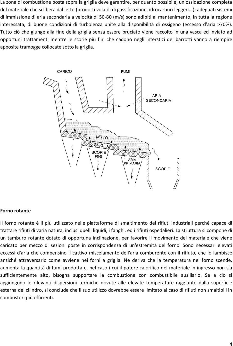 ..): adeguati sistemi di immissione di aria secondaria a velocità di 50-80 (m/s) sono adibiti al mantenimento, in tutta la regione interessata, di buone condizioni di turbolenza unite alla