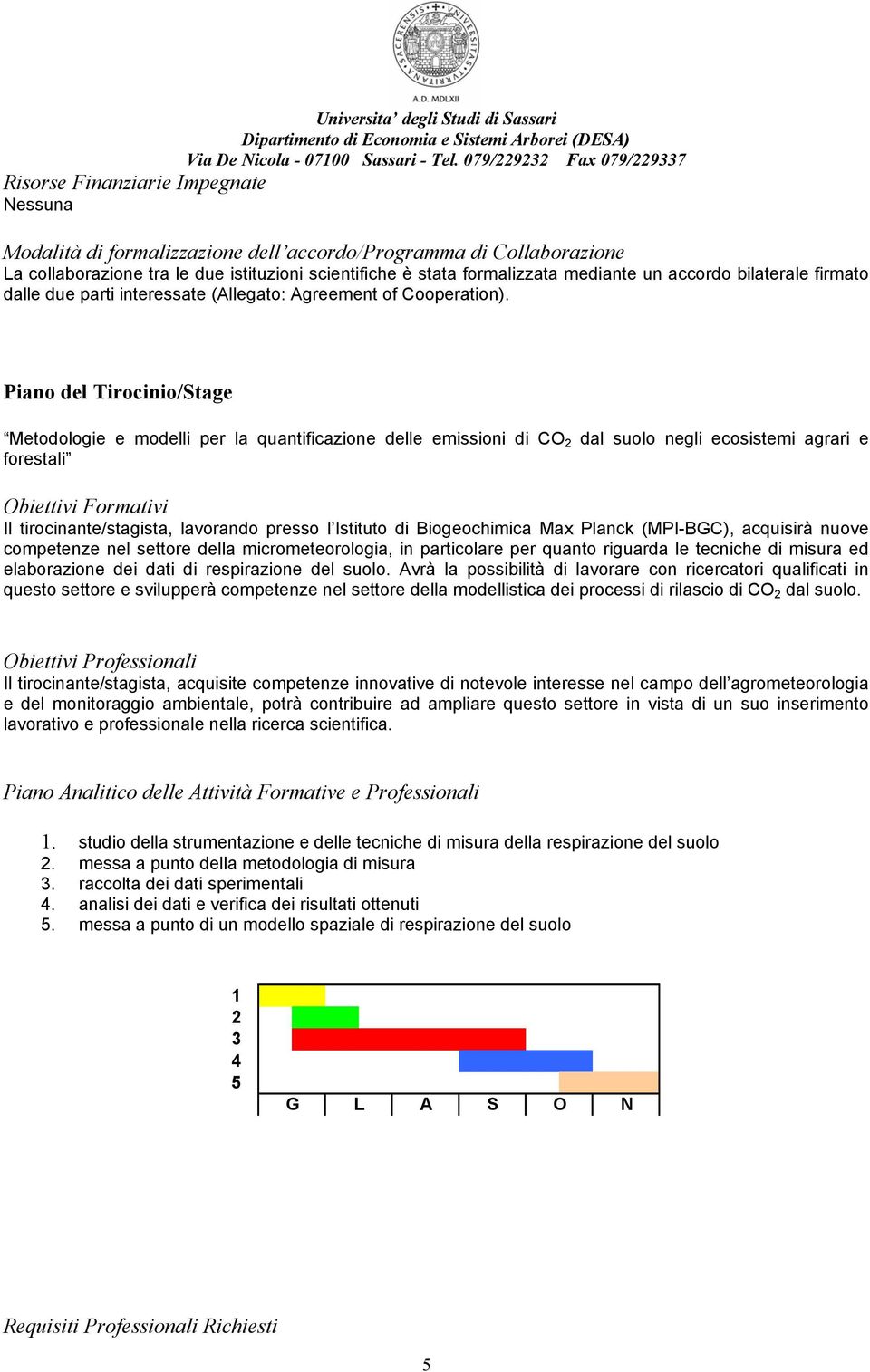 Piano del Tirocinio/Stage Metodologie e modelli per la quantificazione delle emissioni di CO 2 dal suolo negli ecosistemi agrari e forestali Obiettivi Formativi Il tirocinante/stagista, lavorando