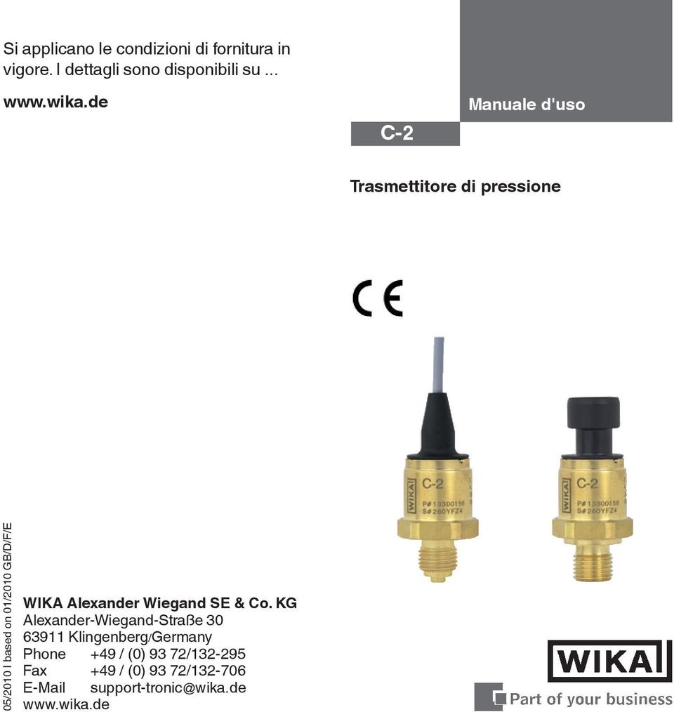 de C-2 Manuale d'uso Trasmettitore di pressione WIKA Alexander Wiegand SE & Co.