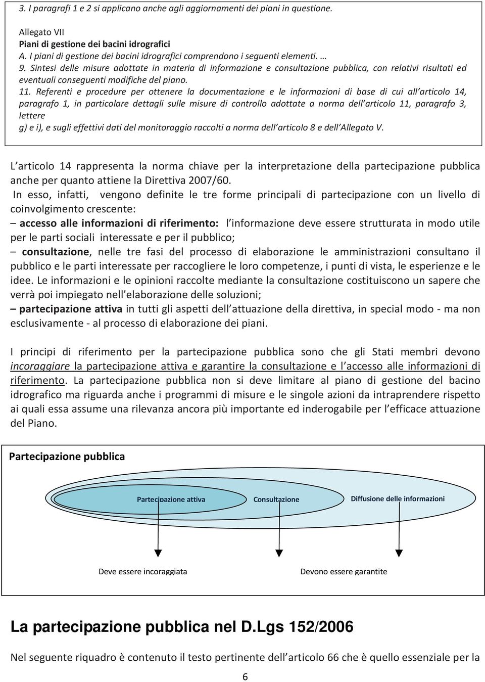 Sintesi delle misure adottate in materia di informazione e consultazione pubblica, con relativi risultati ed eventuali conseguenti modifiche del piano. 11.