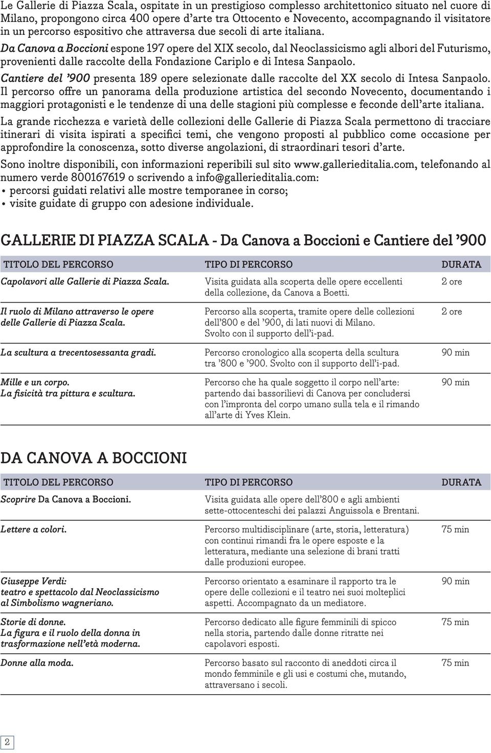Da Canova a Boccioni espone 197 opere del XIX secolo, dal Neoclassicismo agli albori del Futurismo, provenienti dalle raccolte della Fondazione Cariplo e di Intesa Sanpaolo.