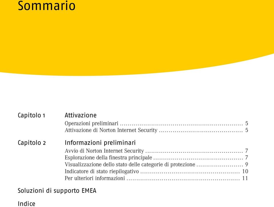 .. 5 Informazioni preliminari Avvio di Norton Internet Security.