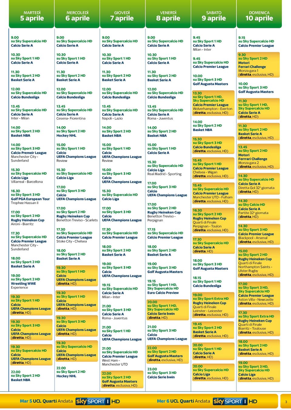 Sporting Benetton Treviso - Perpignan, Euro Preview, Serie bwin Serie bwin Milan - Inter, Wolverhampton - Everton Bundesliga Chelsea - Wigan - Fulham Perpignan - Toulon 18.