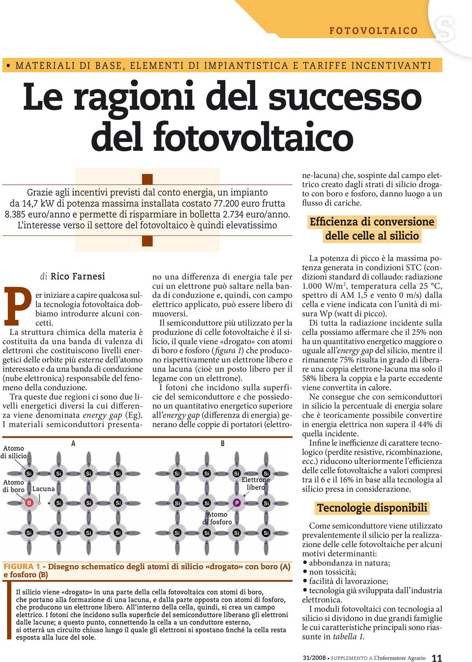 La struttura chimica della materia è costituita da una banda di valenza di elettroni che costituiscono livelli energetici delle orbite più esterne dell atomo interessato e da una banda di conduzione