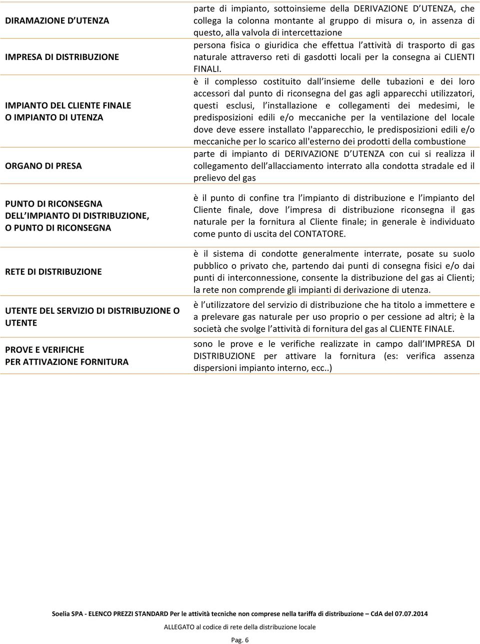 gruppo di misura o, in assenza di questo, alla valvola di intercettazione persona fisica o giuridica che effettua l attività di trasporto di gas naturale attraverso reti di gasdotti locali per la