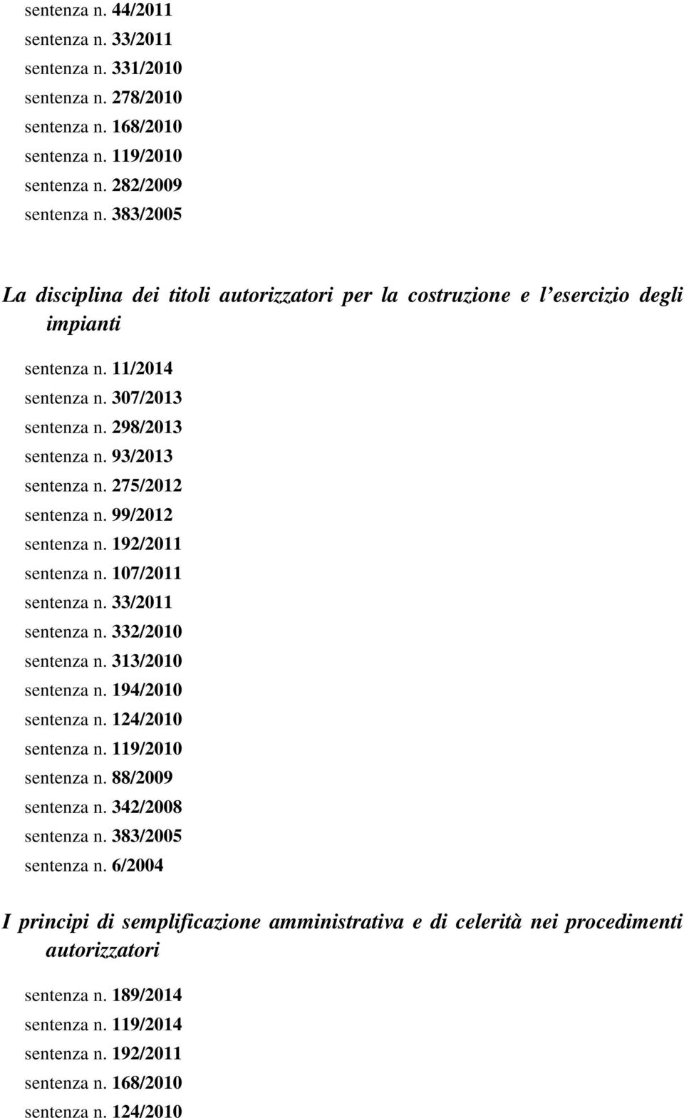 275/2012 sentenza n. 99/2012 sentenza n. 192/2011 sentenza n. 107/2011 sentenza n. 33/2011 sentenza n. 332/2010 sentenza n. 313/2010 sentenza n. 194/2010 sentenza n. 124/2010 sentenza n.