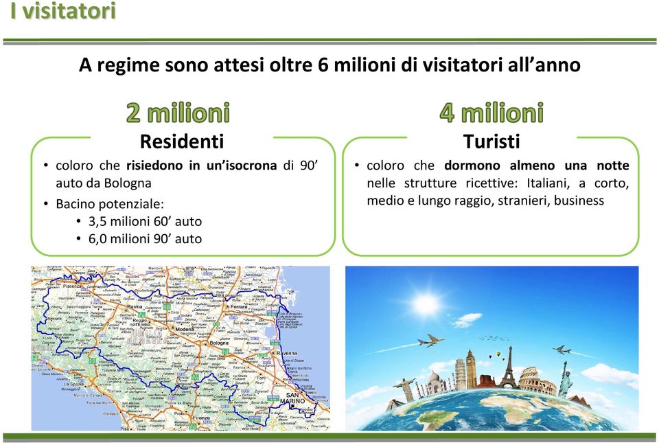 milioni 60 auto 6,0 milioni 90 auto Turisti coloro che dormono almeno una notte