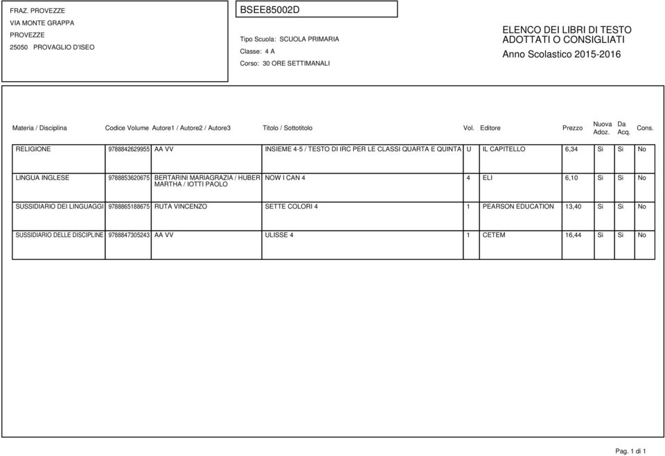 IOTTI PAOLO NOW I CAN 4 4 ELI 6,10 Si Si No SUSSIDIARIO DEI LINGUAGGI 9788865188675 RUTA VINCENZO