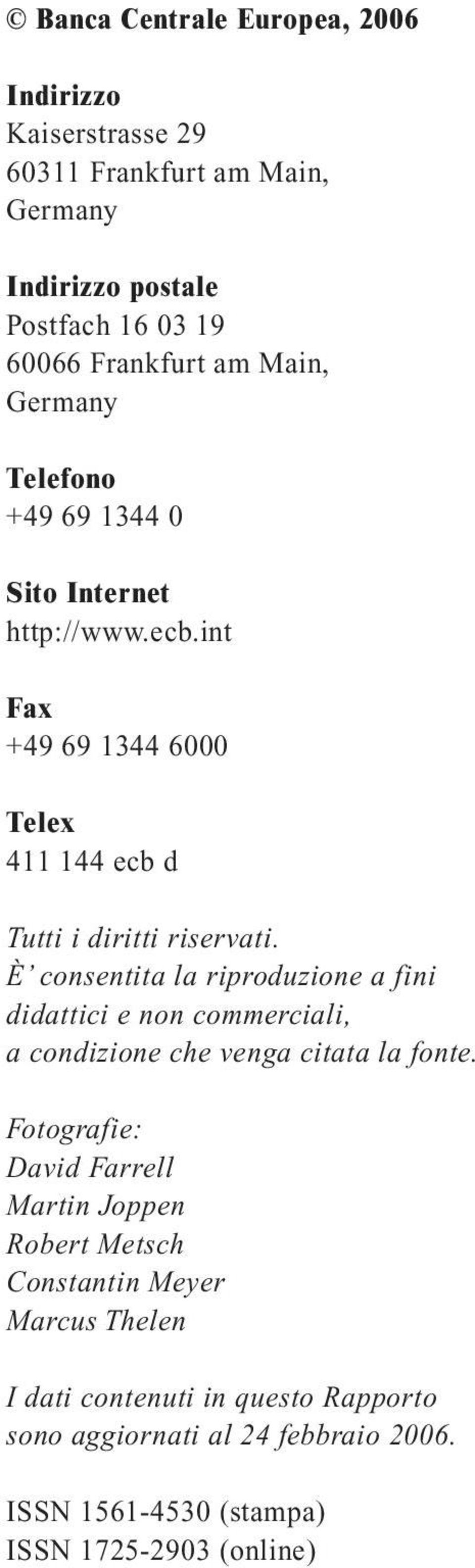 È consentita la riproduzione a fini didattici e non commerciali, a condizione che venga citata la fonte.