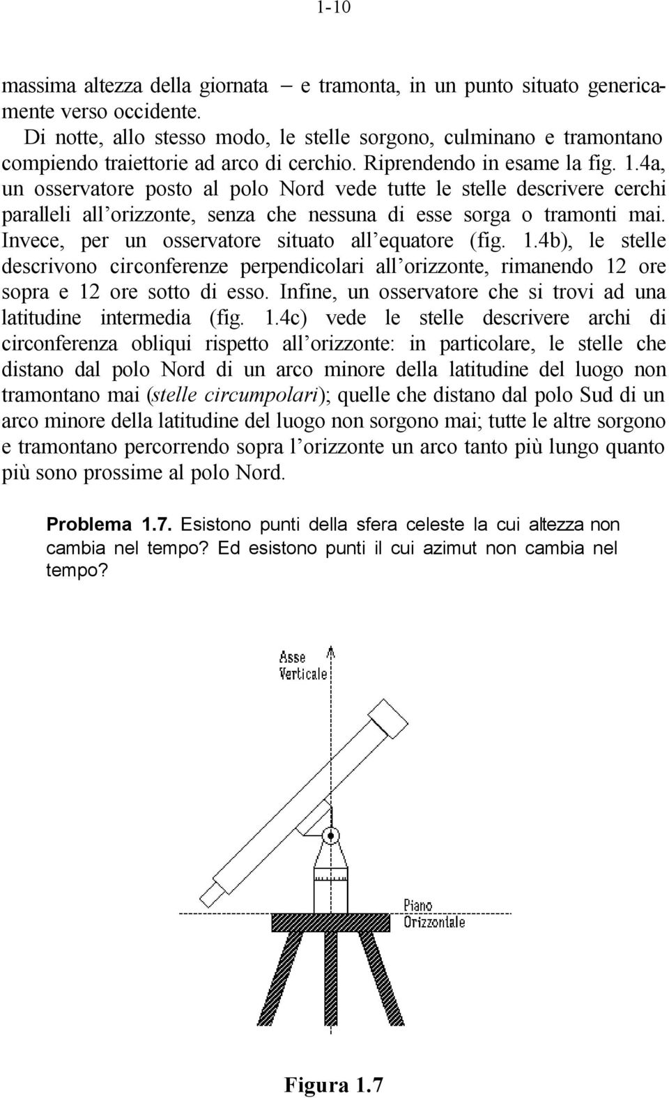 4a, un osservatore posto al polo Nord vede tutte le stelle descrivere cerchi paralleli all orizzonte, senza che nessuna di esse sorga o tramonti mai.