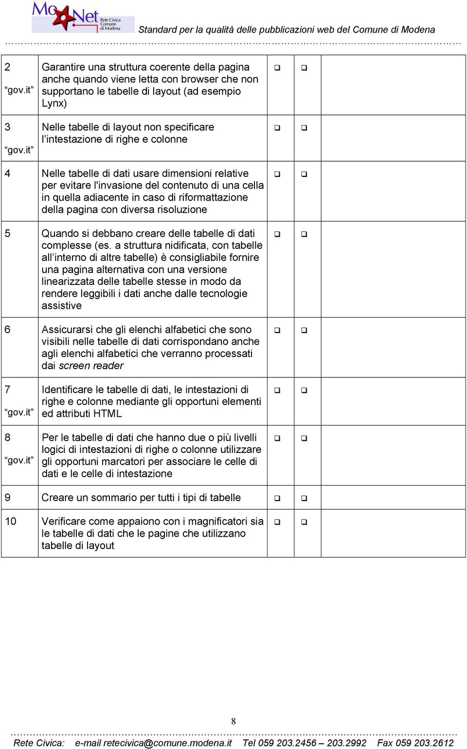 risoluzione 5 Quando si debbano creare delle tabelle di dati complesse (es.