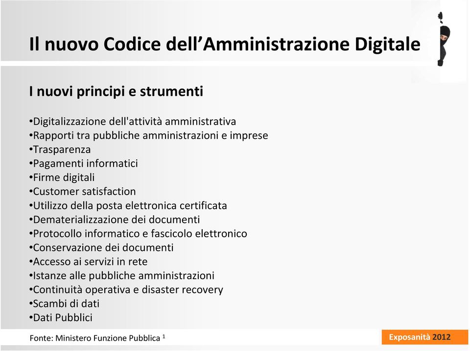 certificata Dematerializzazione dei documenti Protocollo informatico e fascicolo elettronico Conservazione dei documenti Accesso ai servizi