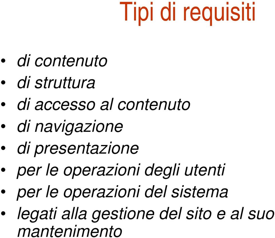 per le operazioni degli utenti per le operazioni del