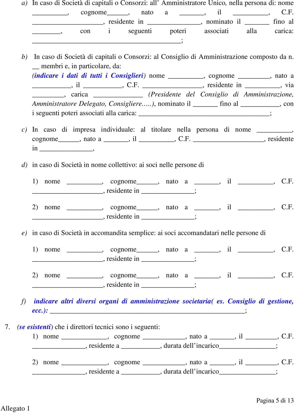 membri e, in particolare, da: (indicare i dati di tutti i Consiglieri) nome, cognome, nato a, il, C.F.