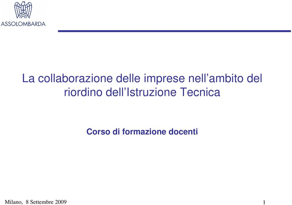 Istruzione Tecnica Corso di