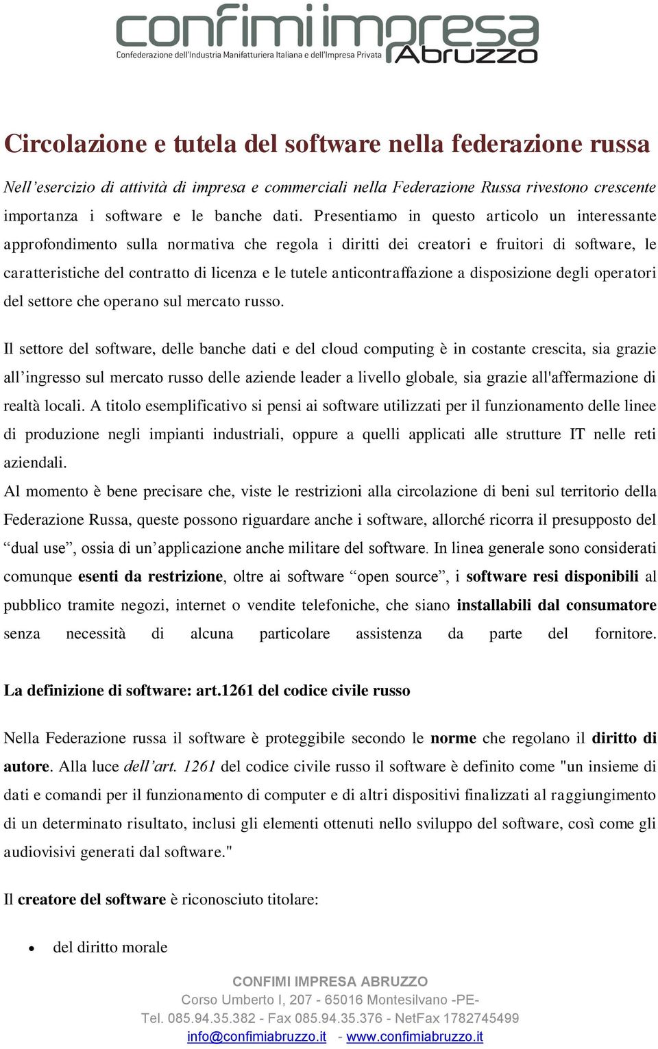 anticontraffazione a disposizione degli operatori del settore che operano sul mercato russo.