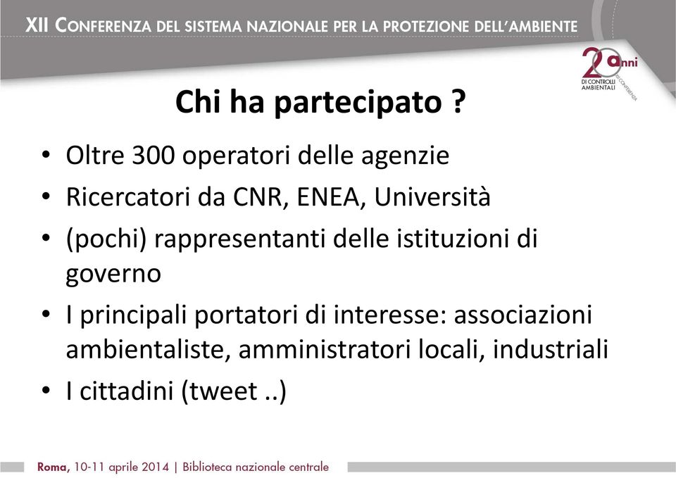 Università (pochi) rappresentanti delle istituzioni di governo I