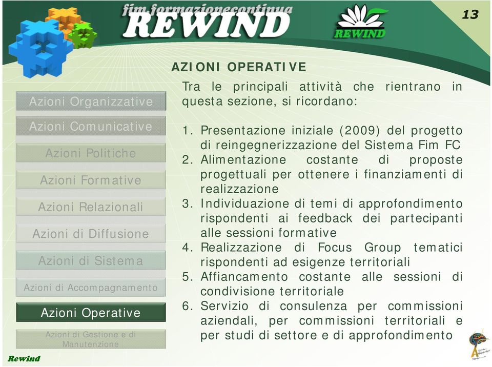 Alimentazione costante di proposte progettuali per ottenere i finanziamenti di realizzazione 3.