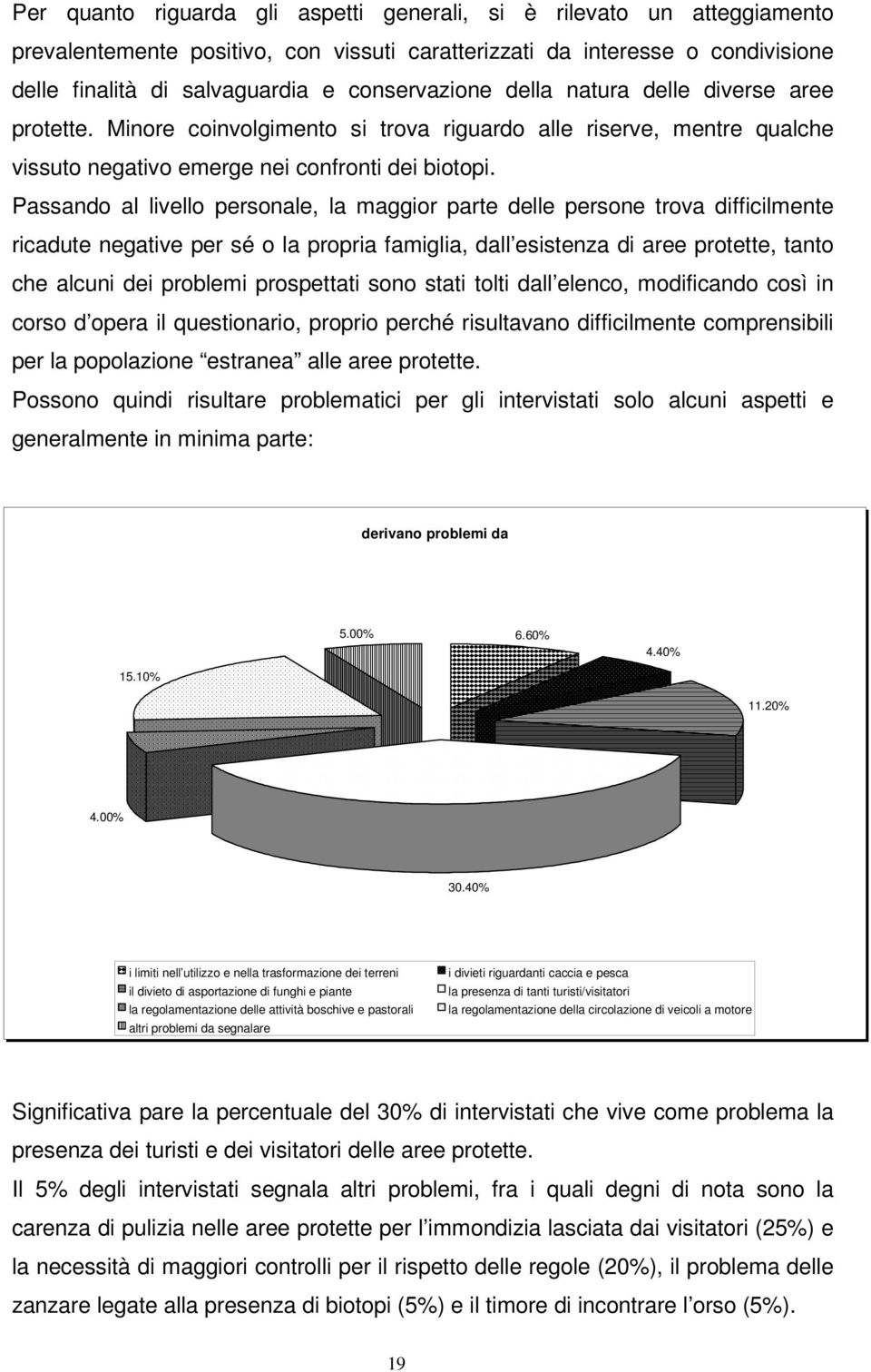 Passando al livello personale, la maggior parte delle persone trova difficilmente ricadute negative per sé o la propria famiglia, dall esistenza di aree protette, tanto che alcuni dei problemi