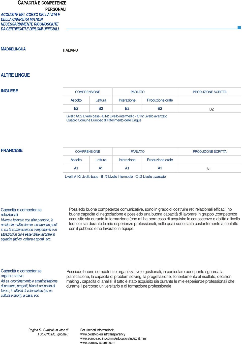 C1/2 Livello avanzato Quadro Comune Europeo di Riferimento delle Lingue FRANCESE COMPRENSIONE PARLATO PRODUZIONE SCRITTA Ascolto Lettura Interazione Produzione orale A1 A1 A1 A1 A1 Livelli: A1/2