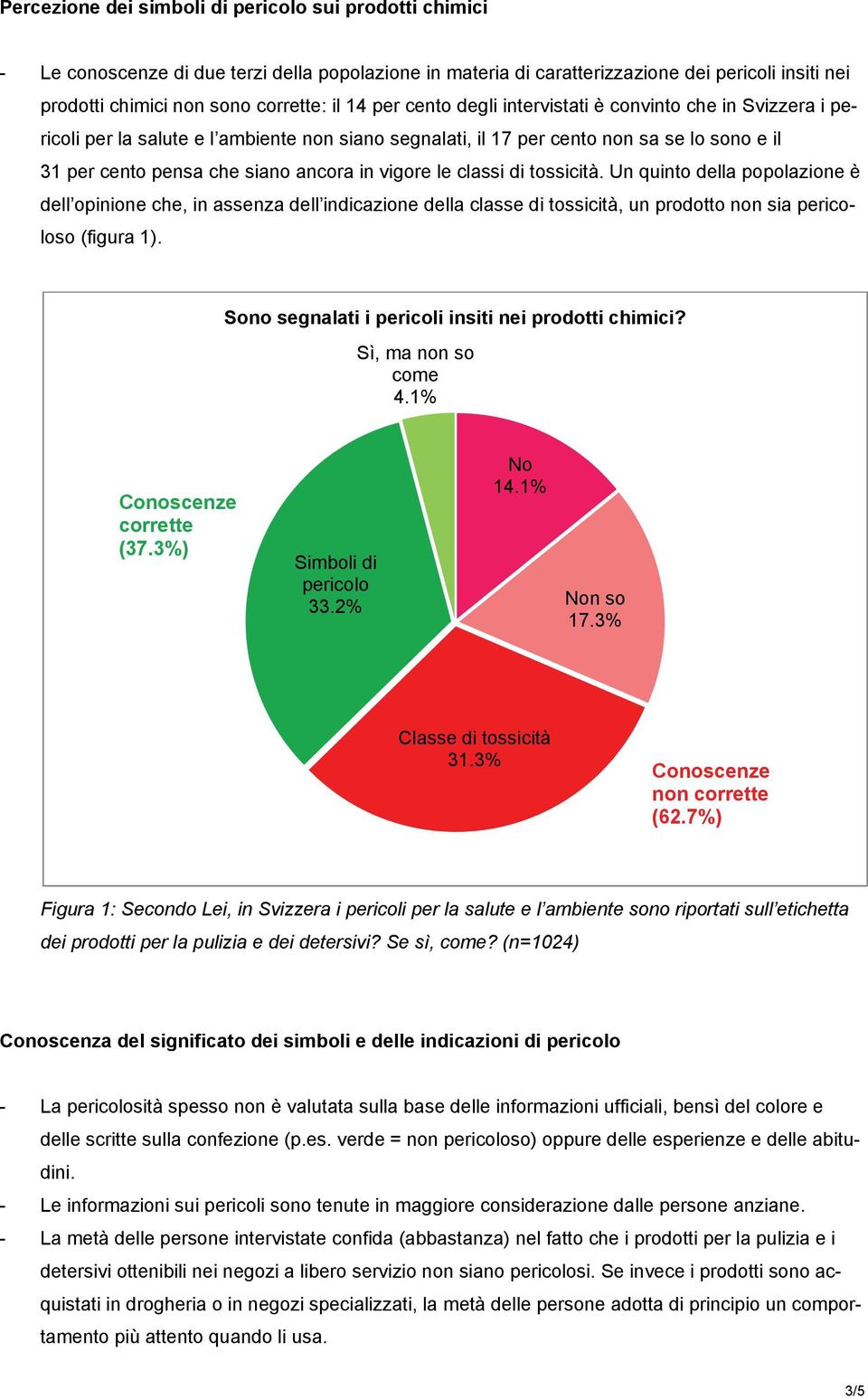 vigore le classi di tossicità. Un quinto della popolazione è dell opinione che, in assenza dell indicazione della classe di tossicità, un prodotto non sia pericoloso (figura 1).