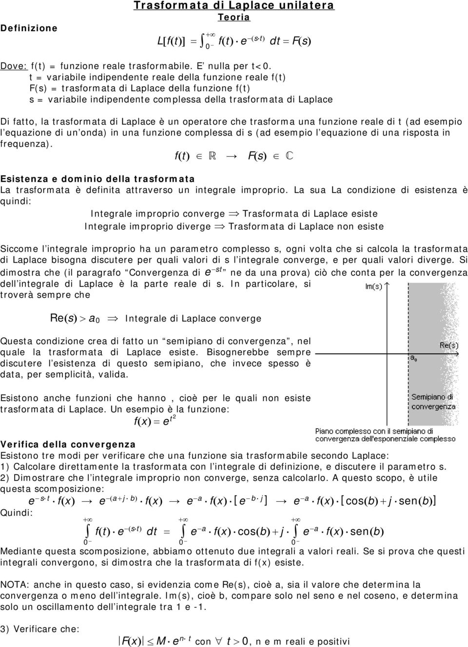 afoma una funzione eale di (ad eempio l equazione di un onda) in una funzione complea di (ad eempio l equazione di una ipoa in fequenza).