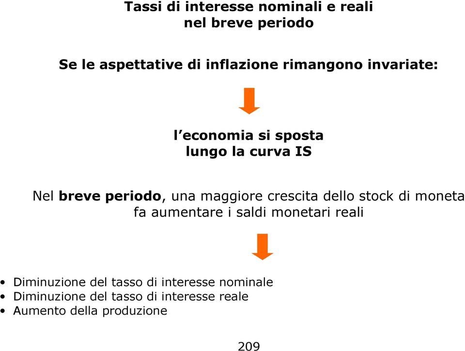 una maggior crscia dllo sock di mona fa aumnar i saldi monari rali