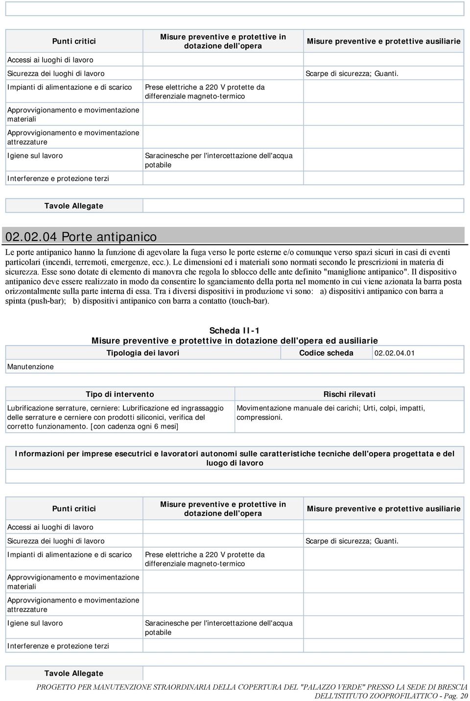 Esse sono dotate di elemento di manovra che regola lo sblocco delle ante definito "maniglione antipanico".