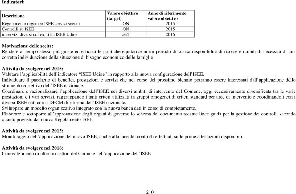 quindi di necessità di una corretta individuazione della situazione di bisogno economico delle famiglie Valutare l applicabilità dell indicatore ISEE Udine in rapporto alla nuova configurazione dell