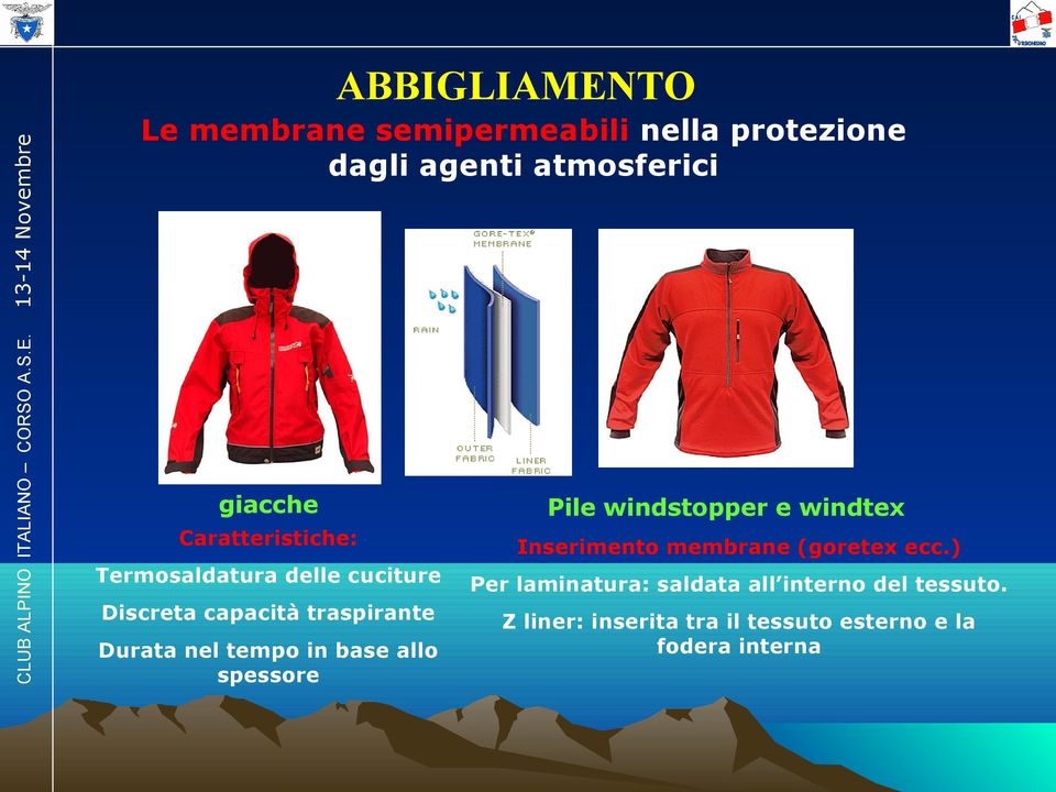 ) Termosaldatura delle cuciture Per laminatura: saldata all interno del tessuto.