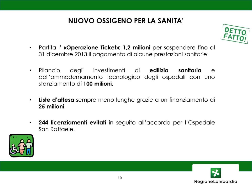 Rilancio degli investimenti di edilizia sanitaria e dell ammodernamento tecnologico degli ospedali con uno