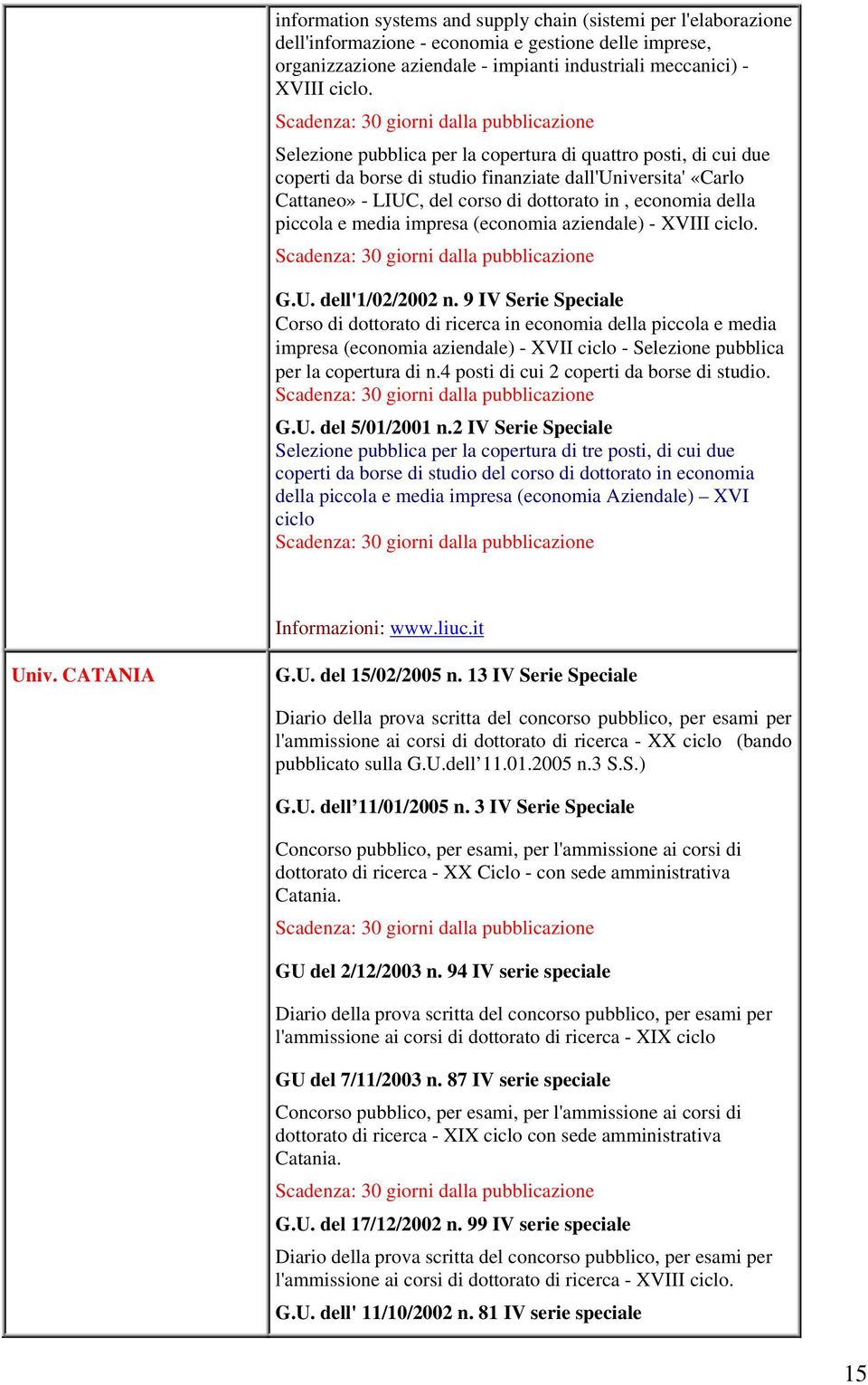 media impresa (economia aziendale) - XVIII ciclo. G.U. dell'1/02/2002 n.