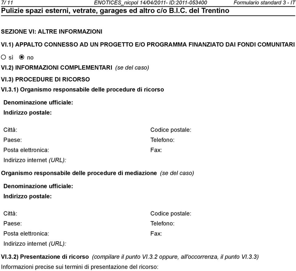 PROCEDURE DI RICORSO VI.3.