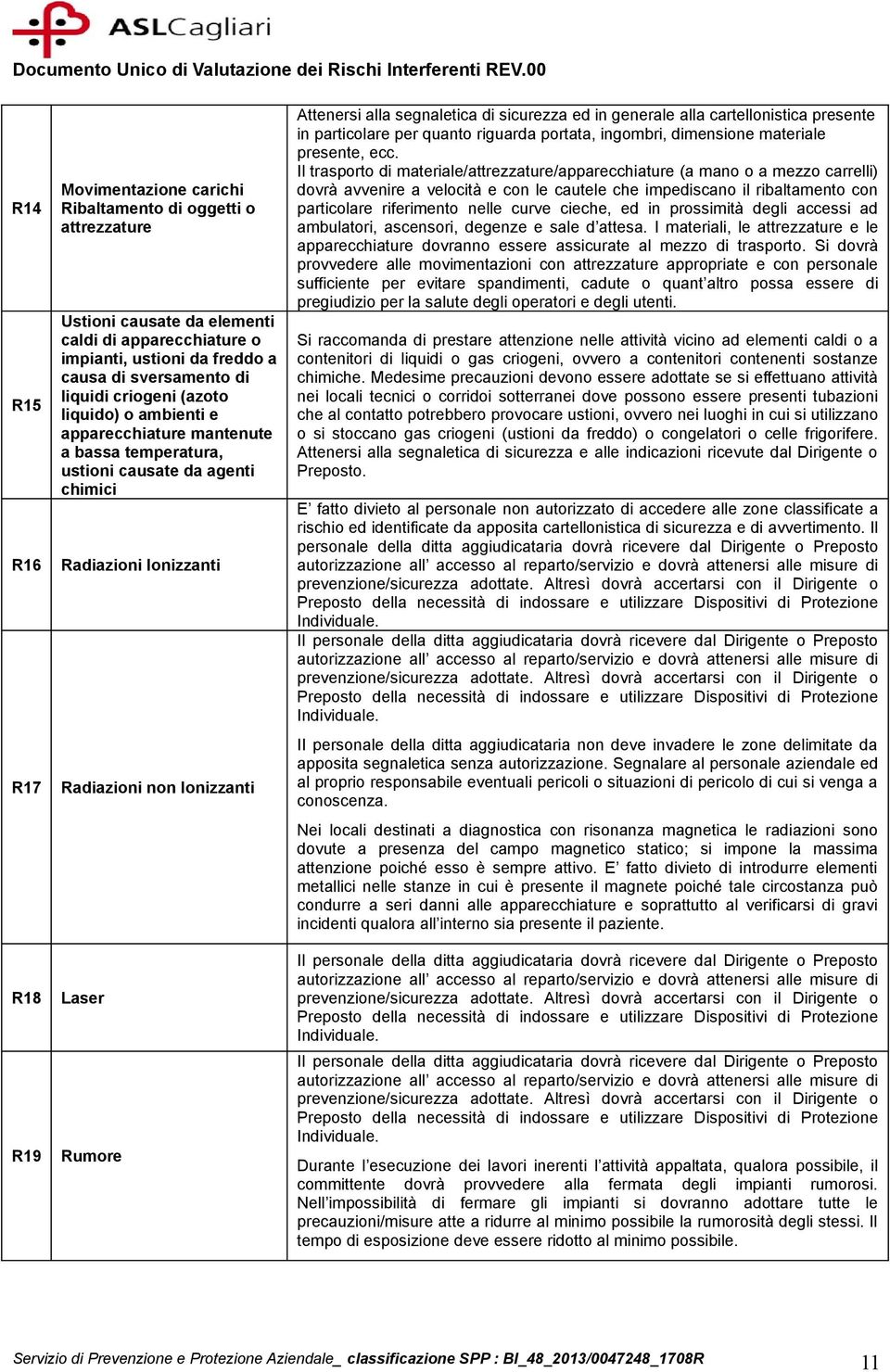 alla segnaletica di sicurezza ed in generale alla cartellonistica presente in particolare per quanto riguarda portata, ingombri, dimensione materiale presente, ecc.