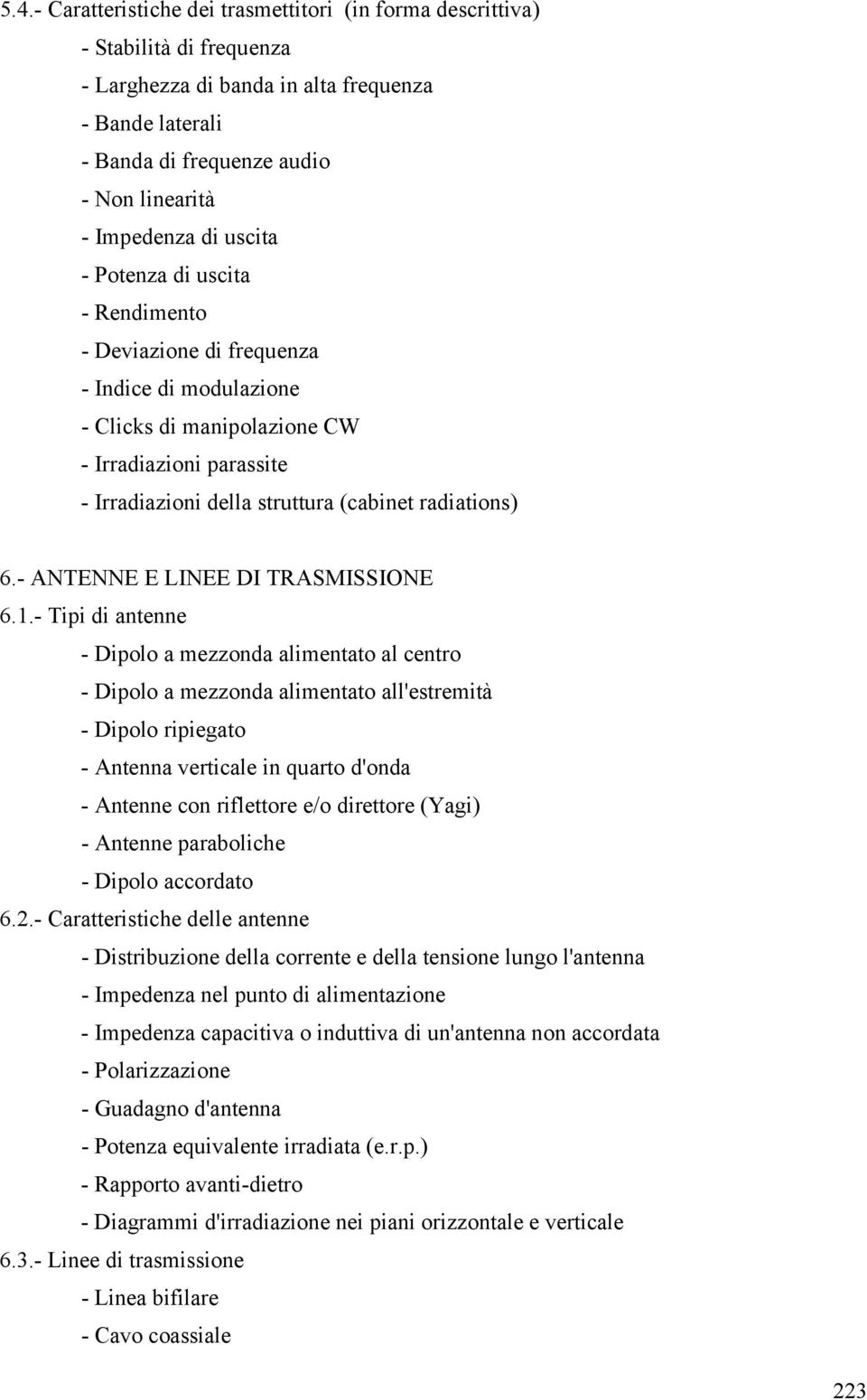 6.- ANTENNE E LINEE DI TRASMISSIONE 6.1.