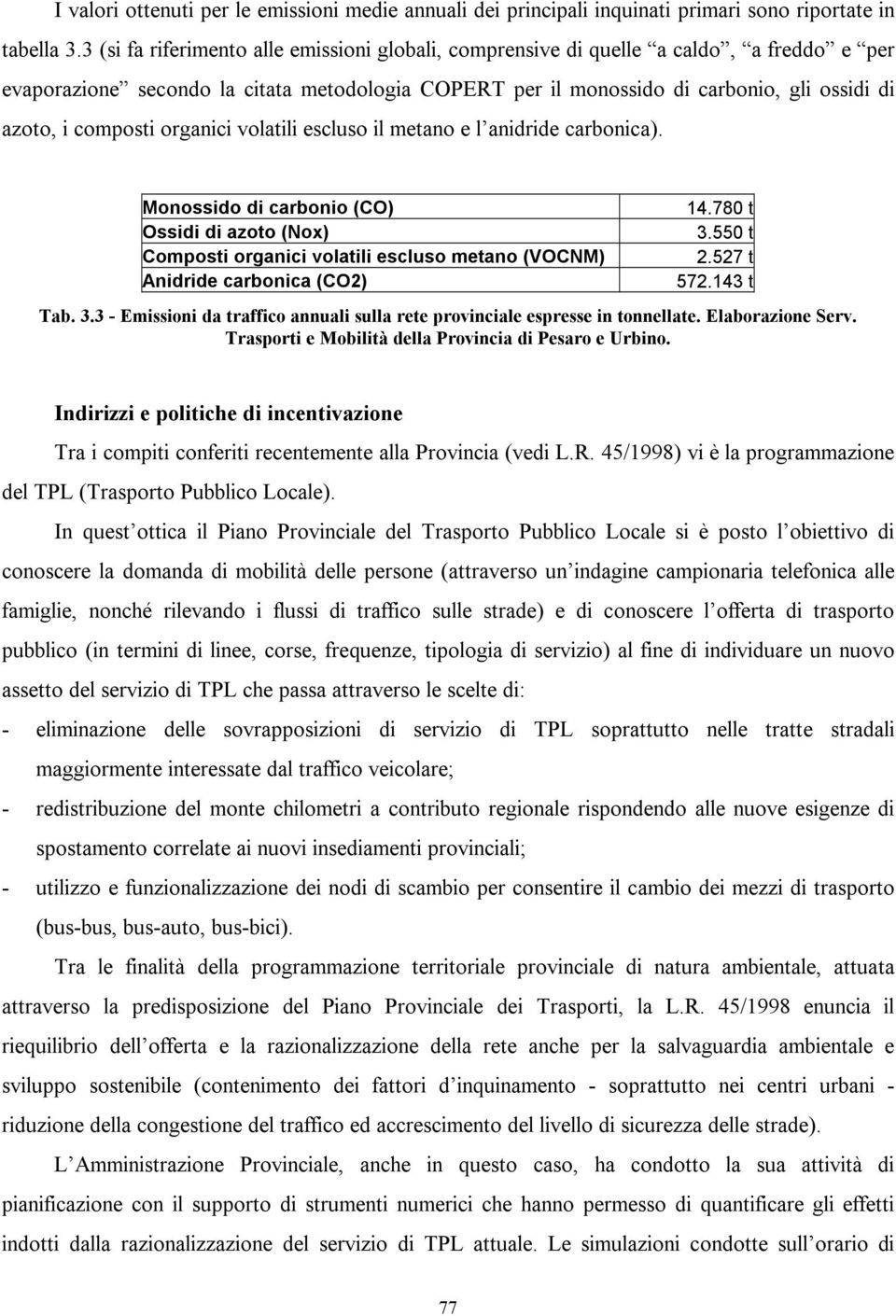 composti organici volatili escluso il metano e l anidride carbonica). Monossido di carbonio (CO) Ossidi di azoto (Nox) Composti organici volatili escluso metano (VOCNM) Anidride carbonica (CO2) 14.